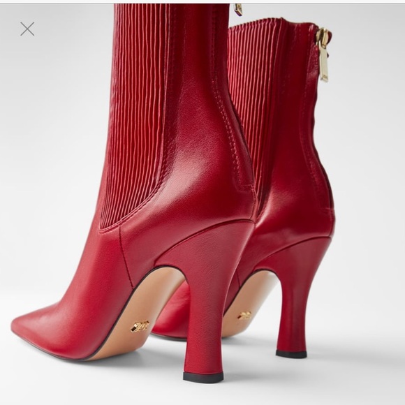 Red boots leather size 8 - Picture 5 of 5